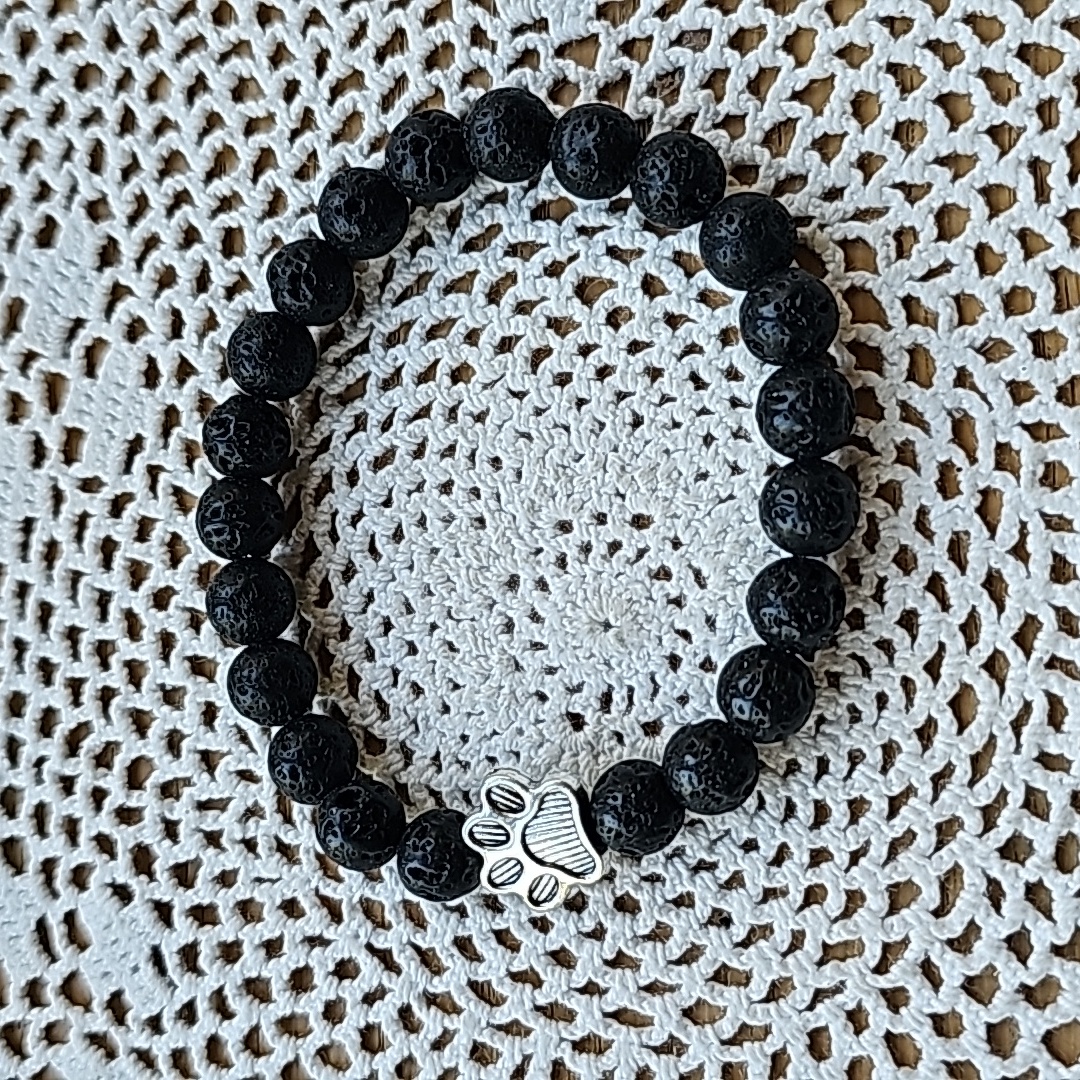 Bracelet Black With Bog Paw. New